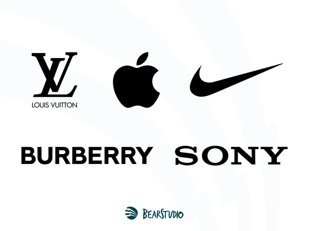 comparaison de logos noirs